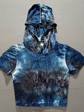 5 Style Tie-dye Stretch Fit Crop Top Hoodie Teens Size M